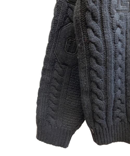 SUPREME（シュプリーム）Supreme (シュプリーム) 23AW Applique Cable Knit Sweater ブラック サイズ:Mの古着・服飾アイテム