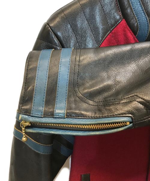 blackmeans（ブラックミーンズ）blackmeans (ブラックミーンズ) レザー/メルトン ライダースジャケット ブラック×レッド サイズ:2の古着・服飾アイテム