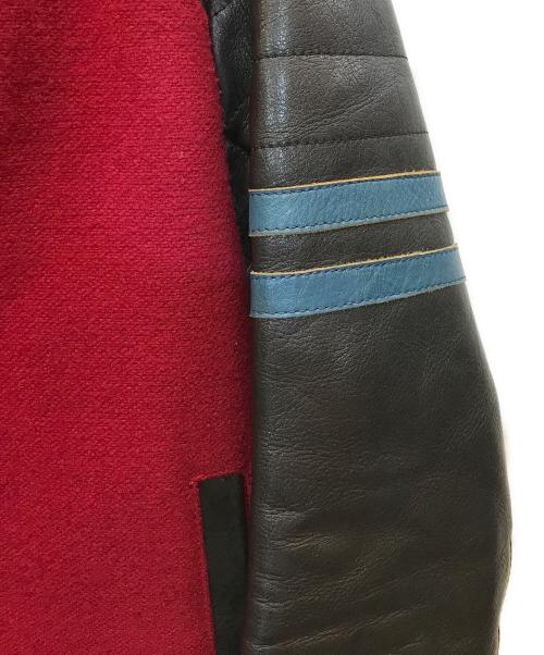 blackmeans（ブラックミーンズ）blackmeans (ブラックミーンズ) レザー/メルトン ライダースジャケット ブラック×レッド サイズ:2の古着・服飾アイテム