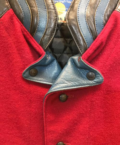 blackmeans（ブラックミーンズ）blackmeans (ブラックミーンズ) レザー/メルトン ライダースジャケット ブラック×レッド サイズ:2の古着・服飾アイテム