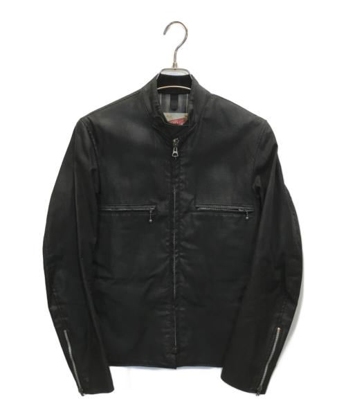 ADDICT CLOTHES（アディクト クローズ）ADDICT CLOTHES (アディクト クローズ) OILED CLUBMAN JACKET オイルド クラブマン ジャケット ブラック サイズ:36の古着・服飾アイテム
