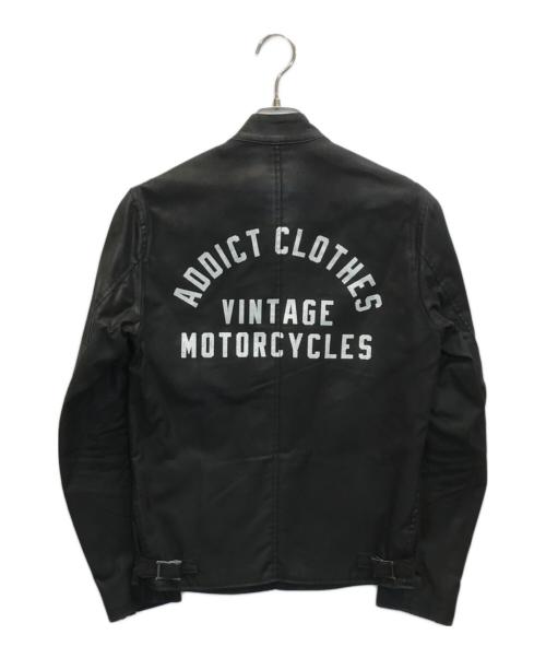 ADDICT CLOTHES（アディクト クローズ）ADDICT CLOTHES (アディクト クローズ) OILED CLUBMAN JACKET オイルド クラブマン ジャケット ブラック サイズ:36の古着・服飾アイテム