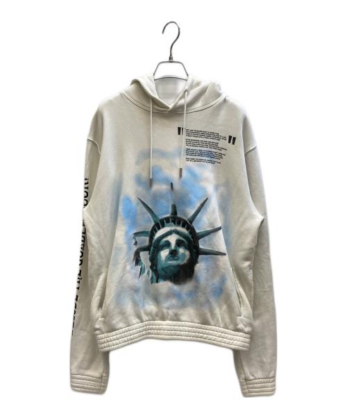 OFFWHITE（オフホワイト）OFFWHITE (オフホワイト) Liberty Hoodie アイボリー サイズ:Mの古着・服飾アイテム