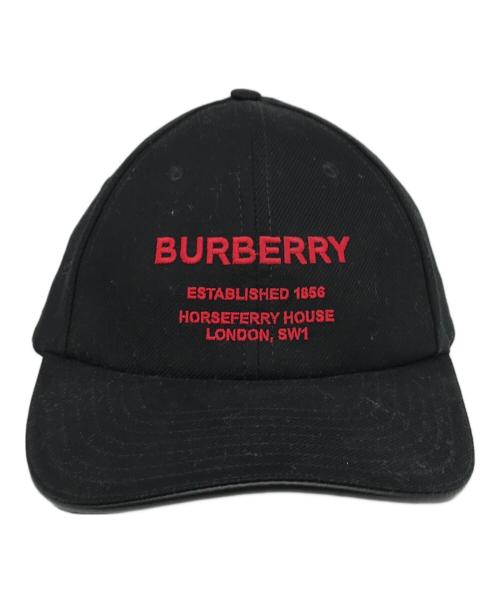 BURBERRY（バーバリー）BURBERRY (バーバリー) ロゴ刺繍キャップ ブラック サイズ:Lの古着・服飾アイテム