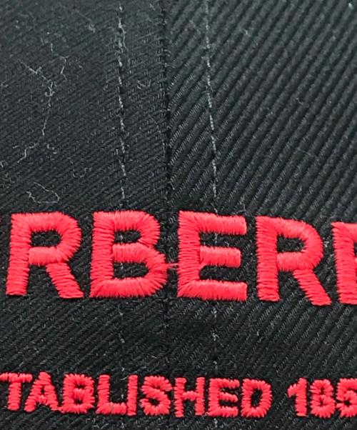 BURBERRY（バーバリー）BURBERRY (バーバリー) ロゴ刺繍キャップ ブラック サイズ:Lの古着・服飾アイテム