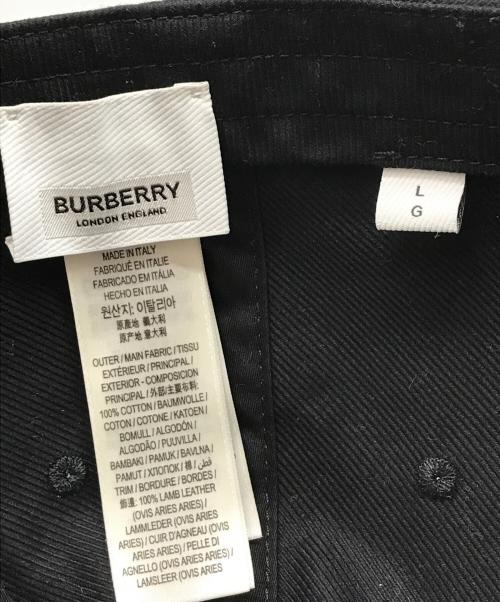 BURBERRY（バーバリー）BURBERRY (バーバリー) ロゴ刺繍キャップ ブラック サイズ:Lの古着・服飾アイテム
