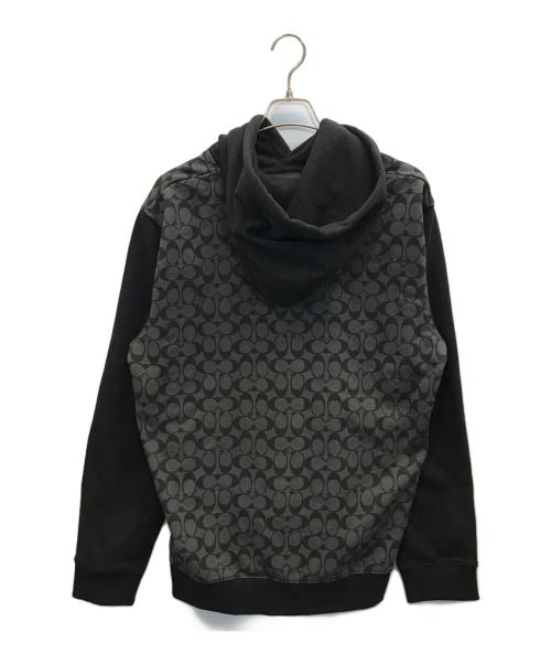 COACH（コーチ）COACH (コーチ) シグネチャーフーディー ブラック×グレー サイズ:XLの古着・服飾アイテム