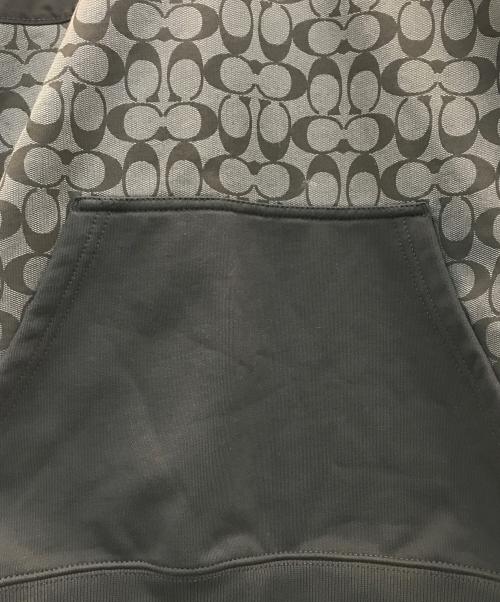 COACH（コーチ）COACH (コーチ) シグネチャーフーディー ブラック×グレー サイズ:XLの古着・服飾アイテム