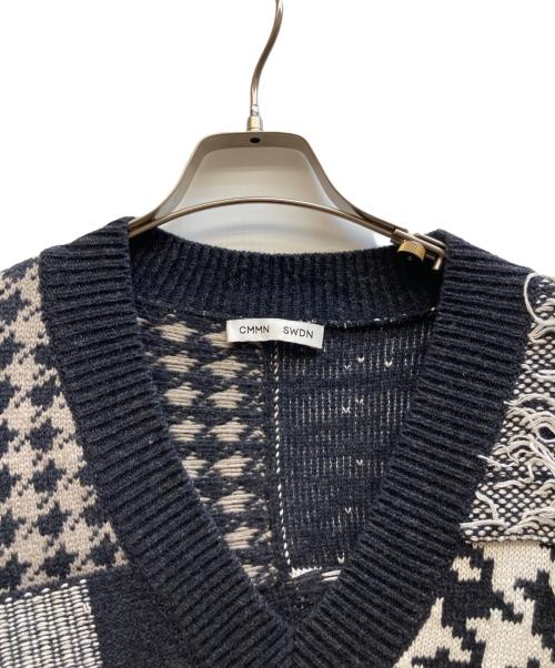 CMMN SWDN（コモンスウェーデン）CMMN SWDN (コモンスウェーデン) apollo patchwork ニット ブラック サイズ:Ⅿの古着・服飾アイテム