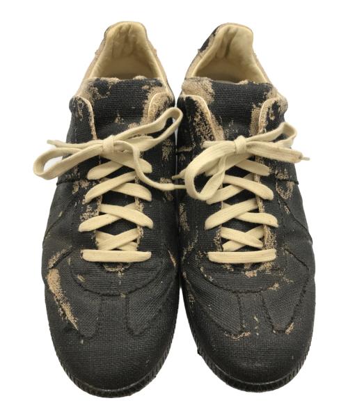 Maison Margiela（メゾンマルジェラ）Maison Margiela (メゾンマルジェラ) REPLICA GERMAN TRAINER ブラック×ベージュ サイズ:43の古着・服飾アイテム
