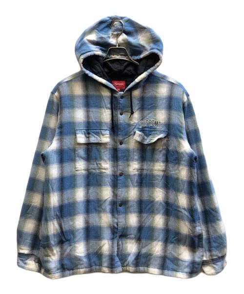 SUPREME（シュプリーム）Supreme (シュプリーム) Quilted Hooded Plaid Shirt ブルー サイズ:Lの古着・服飾アイテム