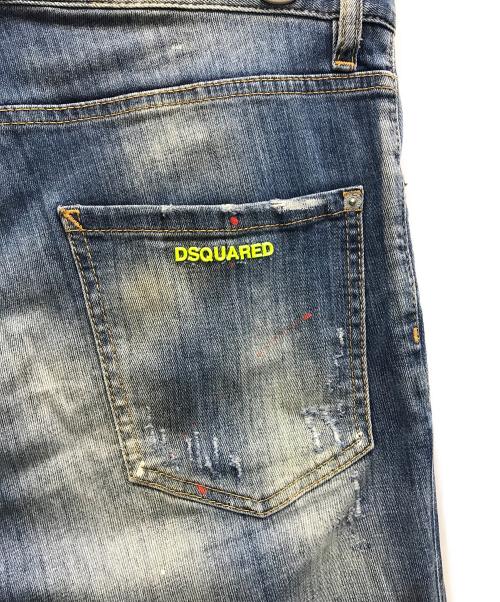 DSQUARED2（ディースクエアード）DSQUARED2 (ディースクエアード) ペイント/ダメージ加工デニムパンツ インディゴ サイズ:50の古着・服飾アイテム