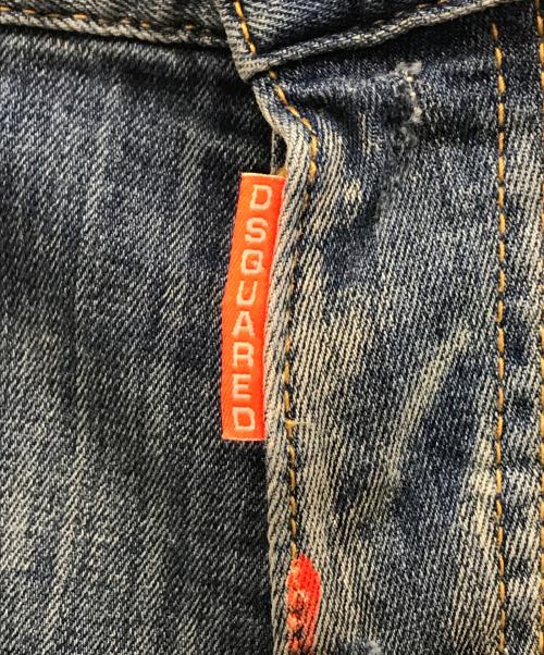 DSQUARED2（ディースクエアード）DSQUARED2 (ディースクエアード) ペイント/ダメージ加工デニムパンツ インディゴ サイズ:50の古着・服飾アイテム