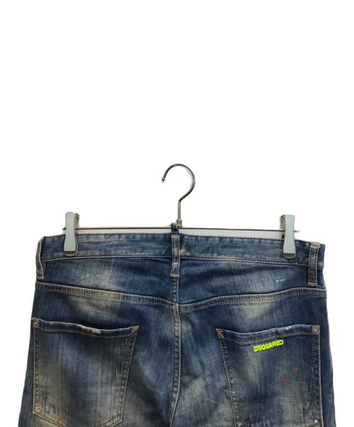 DSQUARED2（ディースクエアード）DSQUARED2 (ディースクエアード) ペイント/ダメージ加工デニムパンツ インディゴ サイズ:48の古着・服飾アイテム