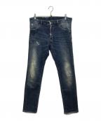 DSQUARED2ディースクエアード）の古着「ペイント/ダメージ加工デニムパンツ」｜インディゴ