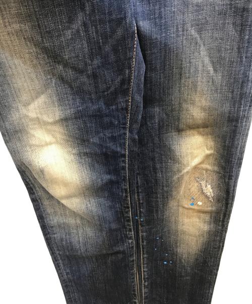 DSQUARED2（ディースクエアード）DSQUARED2 (ディースクエアード) ペイント/ダメージ加工デニムパンツ インディゴ サイズ:48の古着・服飾アイテム