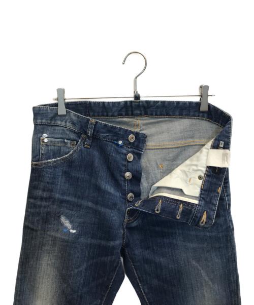 DSQUARED2（ディースクエアード）DSQUARED2 (ディースクエアード) ペイント/ダメージ加工デニムパンツ インディゴ サイズ:48の古着・服飾アイテム