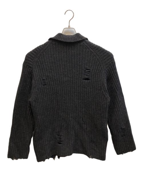 NVRFRGT（ネヴァーフォーゲット）NVRFRGT (ネヴァーフォーゲット) RAW WOOL DAMAGED CARDIGAN ブラック サイズ:1の古着・服飾アイテム