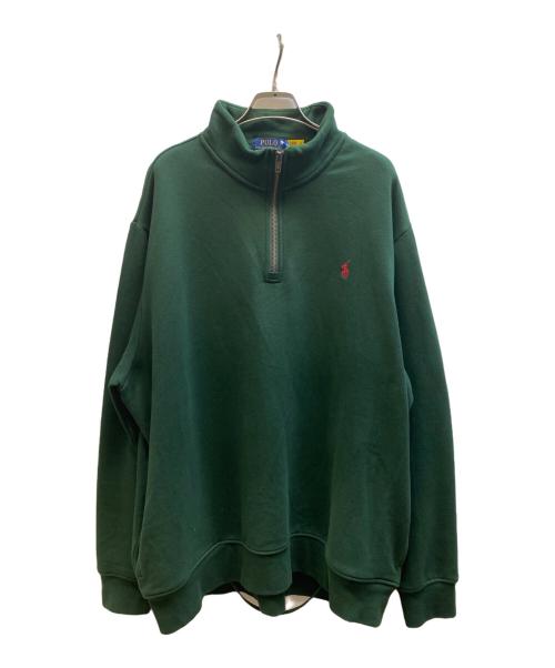 POLO RALPH LAUREN（ポロ・ラルフローレン）POLO RALPH LAUREN (ポロ・ラルフローレン) ハーフジップスウェット グリーン サイズ:XXLの古着・服飾アイテム