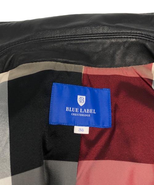 BLUE LABEL CRESTBRIDGE（ブルーレーベルクレストブリッジ）BLUE LABEL CRESTBRIDGE (ブルーレーベルクレストブリッジ) レザージャケット ブラック サイズ:38の古着・服飾アイテム