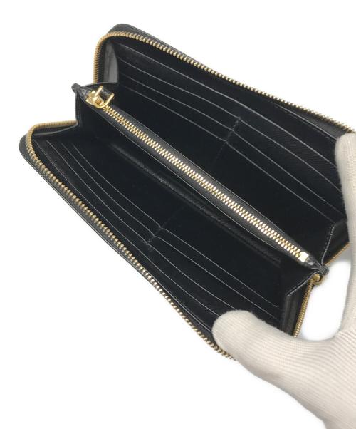 PRADA（プラダ）PRADA (プラダ) サフィアーノラウンドファスナーウォレット ブラックの古着・服飾アイテム