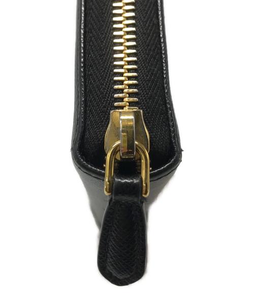 PRADA（プラダ）PRADA (プラダ) サフィアーノラウンドファスナーウォレット ブラックの古着・服飾アイテム