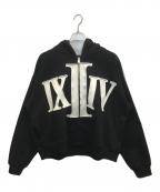 FLOOR914フロアナインワンフォー）の古着「NUMERAL ZIP HOODIE」｜ブラック