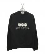 A BATHING APE×COMME des GARCONSア ベイシング エイプ×コムデギャルソン）の古着「ロゴクルーネックスウェット」｜ブラック