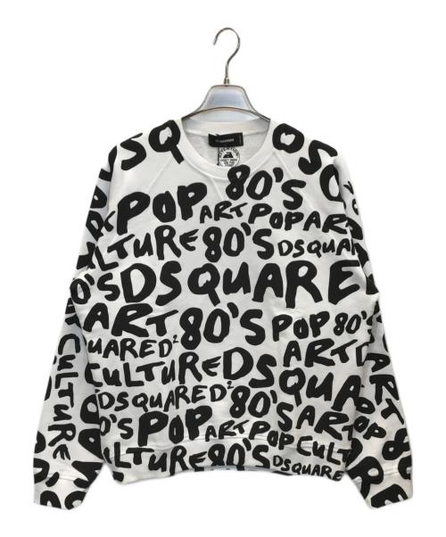 DSQUARED2（ディースクエアード）DSQUARED2 (ディースクエアード) POP 80'S COOL FIT CREWNECK ホワイト サイズ:L 未使用品の古着・服飾アイテム