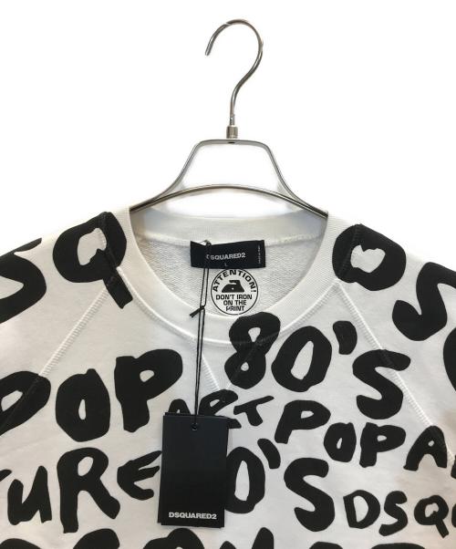DSQUARED2（ディースクエアード）DSQUARED2 (ディースクエアード) POP 80'S COOL FIT CREWNECK ホワイト サイズ:L 未使用品の古着・服飾アイテム