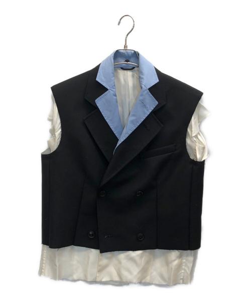 TOGA ARCHIVES（トーガアーカイブス）TOGA ARCHIVES (トーガアーカイブス) レイヤードベスト ブラック×ホワイト サイズ:36の古着・服飾アイテム