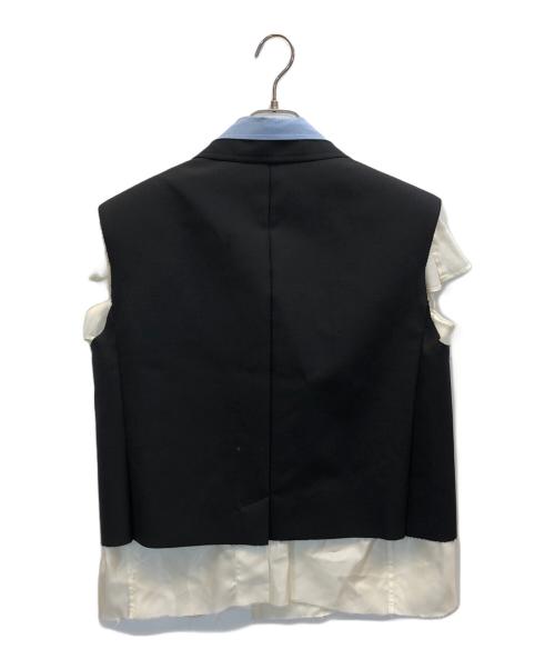 TOGA ARCHIVES（トーガアーカイブス）TOGA ARCHIVES (トーガアーカイブス) レイヤードベスト ブラック×ホワイト サイズ:36の古着・服飾アイテム