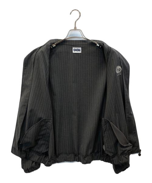 9090（9090）9090 (ナインティナインティ) N Logo Stripe Blouson グレー サイズ:Lの古着・服飾アイテム
