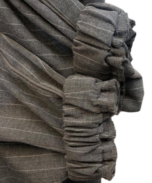 9090（9090）9090 (ナインティナインティ) N Logo Stripe Blouson グレー サイズ:Lの古着・服飾アイテム