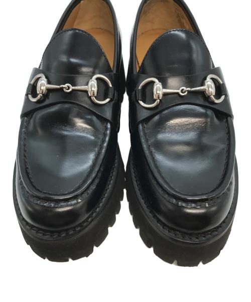 GUCCI（グッチ）GUCCI (グッチ) ホースビット付き ウィメンズ ローファー ブラック サイズ:37の古着・服飾アイテム