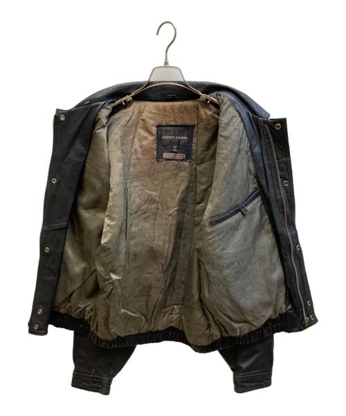 D'HOMME A HOMME（ドムアオム）D'HOMME A HOMME (ドムアオム) シープレザージャケット ブラック サイズ:Lの古着・服飾アイテム