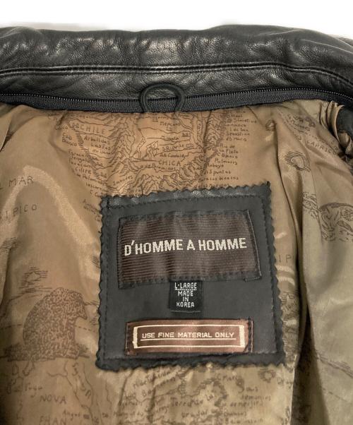 D'HOMME A HOMME（ドムアオム）D'HOMME A HOMME (ドムアオム) シープレザージャケット ブラック サイズ:Lの古着・服飾アイテム