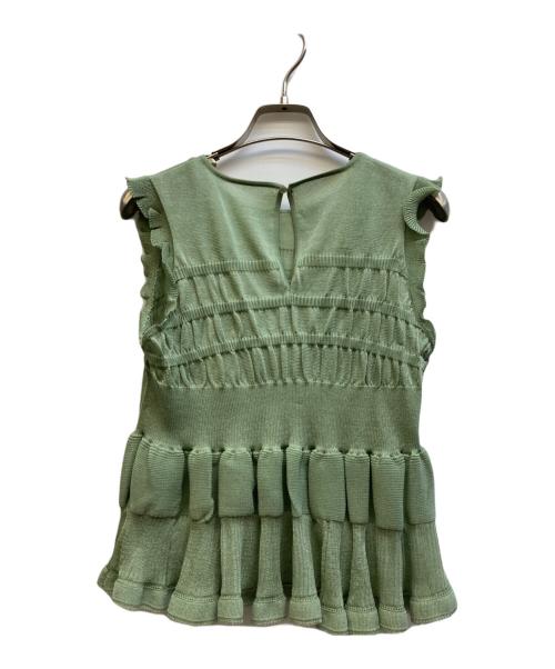 Snidel（スナイデル）Snidel (スナイデル) シアーフリルペプラムプルオーバー グリーン サイズ:ONE SIZEの古着・服飾アイテム