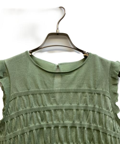 Snidel（スナイデル）Snidel (スナイデル) シアーフリルペプラムプルオーバー グリーン サイズ:ONE SIZEの古着・服飾アイテム