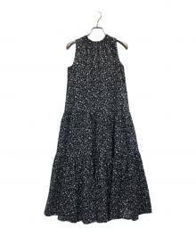 Mila Owen（ミラオーウェン）の古着「フローラルシャーリングネックノースリワンピ」｜ブラック