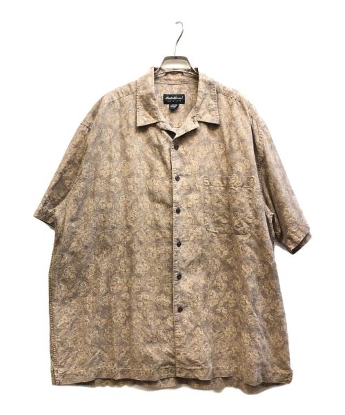 Eddie Bauer（エディーバウアー）Eddie Bauer (エディーバウアー) コットンリネン半袖シャツ ブラウン サイズ:Lの古着・服飾アイテム