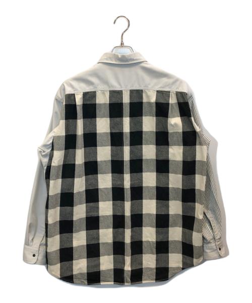 THE NORTHFACE PURPLELABEL（ザ・ノースフェイス パープルレーベル）THE NORTHFACE PURPLELABEL (ザ・ノースフェイス パープルレーベル) Plaid Patchwork Shirt グレー サイズ:Lの古着・服飾アイテム