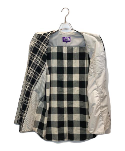 THE NORTHFACE PURPLELABEL（ザ・ノースフェイス パープルレーベル）THE NORTHFACE PURPLELABEL (ザ・ノースフェイス パープルレーベル) Plaid Patchwork Shirt グレー サイズ:Lの古着・服飾アイテム