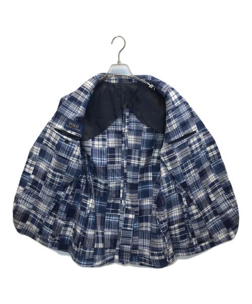 POLO RALPH LAUREN（ポロ・ラルフローレン）POLO RALPH LAUREN (ポロ・ラルフローレン) パッチワークテーラードジャケット ブルー サイズ:40Sの古着・服飾アイテム