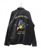 Schottショット）の古着「LEATHER COMBI SOUVENIR JACKET」｜グレー