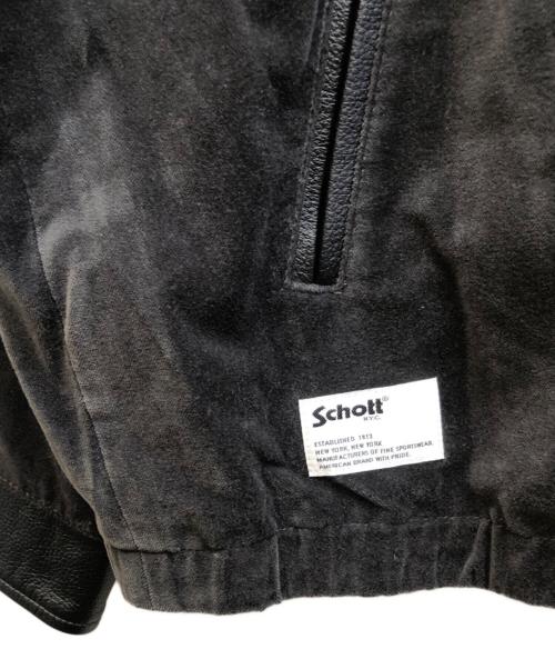 Schott（ショット）Schott (ショット) LEATHER COMBI SOUVENIR JACKET グレー サイズ:XLの古着・服飾アイテム