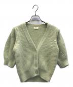 CELINEセリーヌ）の古着「モヘア ショートスリーブニットカーディガン」｜グリーン