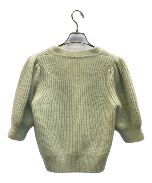 CELINE（セリーヌ）CELINE (セリーヌ) モヘア ショートスリーブニットカーディガン グリーン サイズ:Sの古着・服飾アイテム