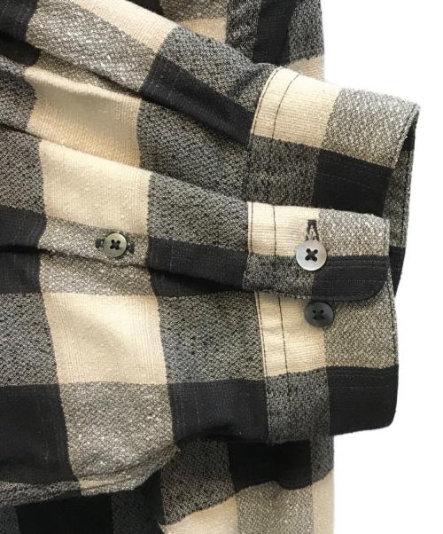 SUGARHILL（シュガーヒル）SUGARHILL (シュガーヒル) OMBRE PLAID LOOSE OPEN COLLAR BLOUSE グレーの古着・服飾アイテム