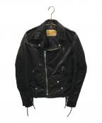 Schottショット）の古着「ナイロンダブルライダースジャケット」｜ブラック